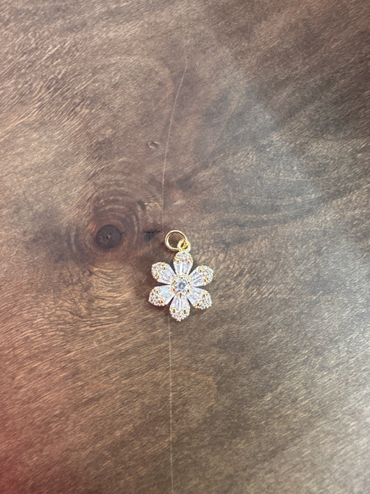 Mini Crystal Flower Charm