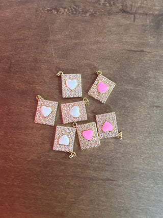 Rhinestone Rectangle with Heart