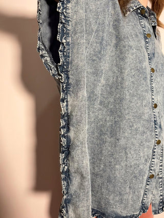 Ruffle Denim Top