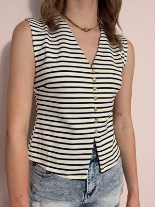 Striped Sleeves Top