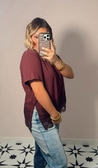Raisin Lace Top