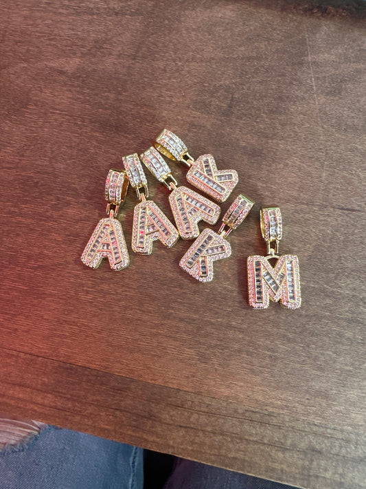 Crystal with Crystal Connecter Letter Charm