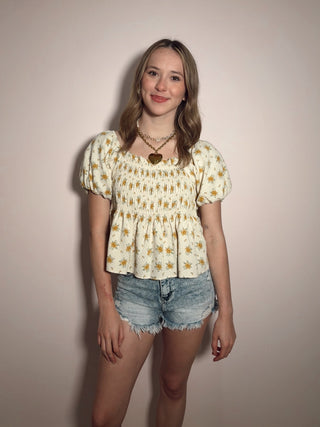 Yellow Floral Top