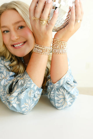 June Fluted in Silver with Gold
