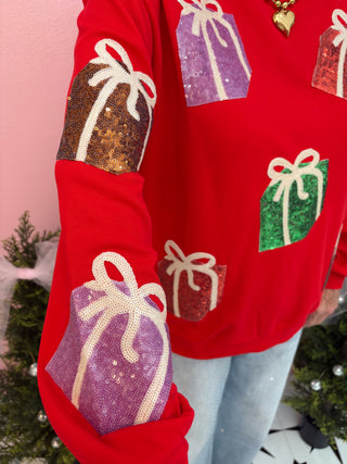 Sequin Christmas Present Sweatshirt