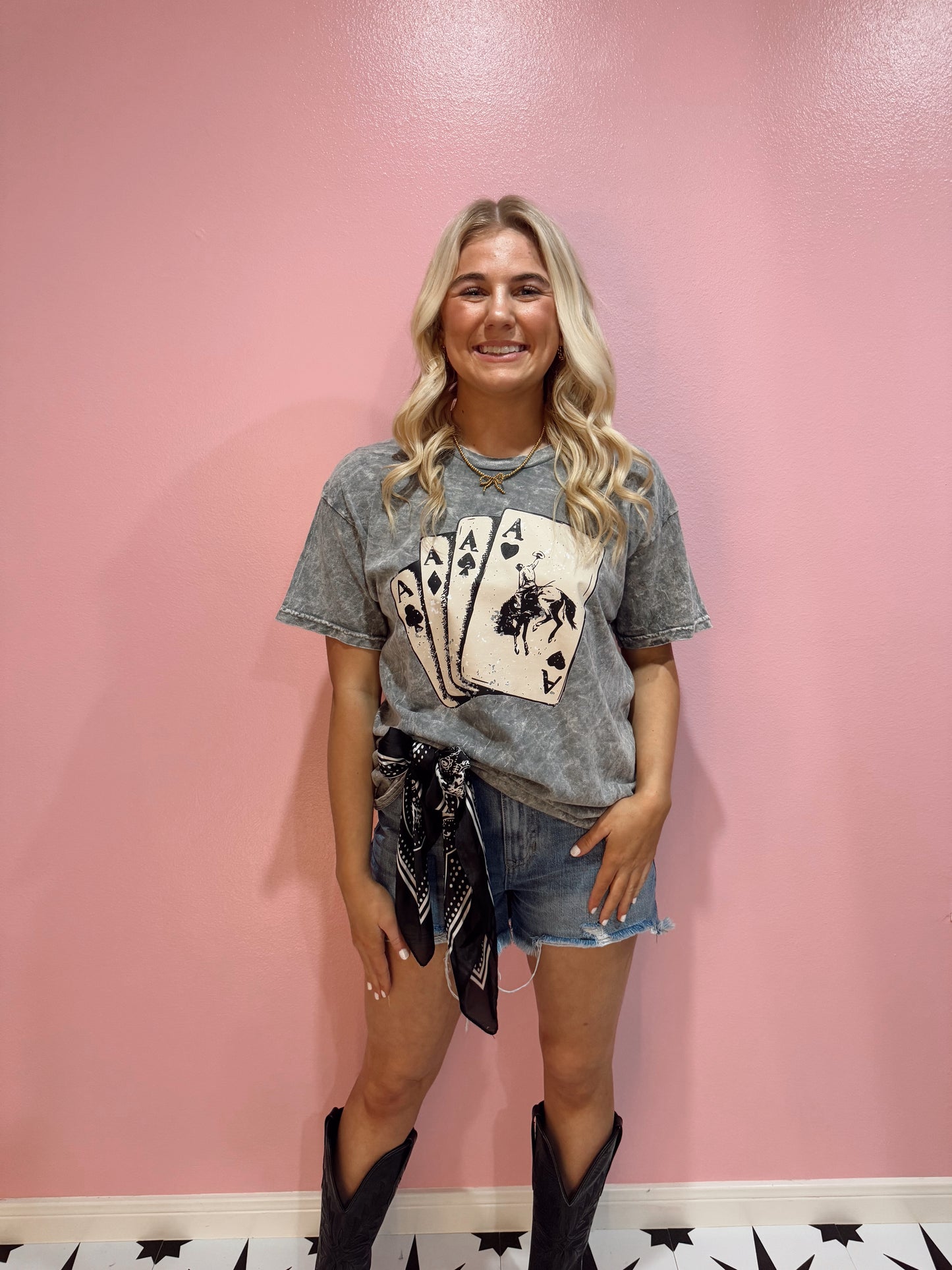 Four Of A Kind Mineral Washed Graphic Tee