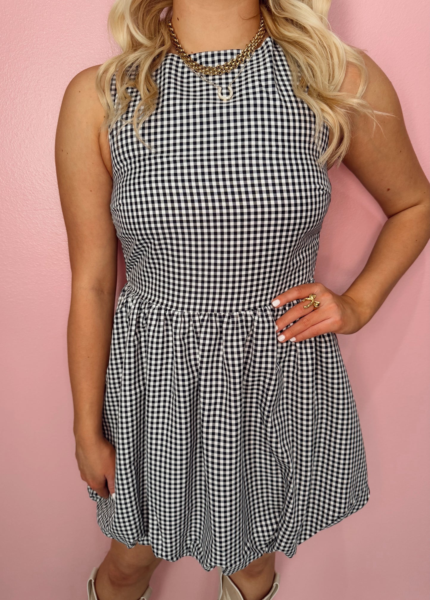 Navy & White Gingham Mini Dess