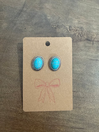 Turquoise Oval Stud