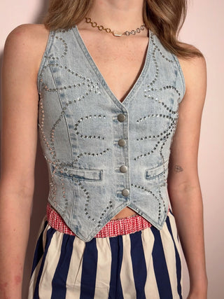 Bow Rhinestone Vest