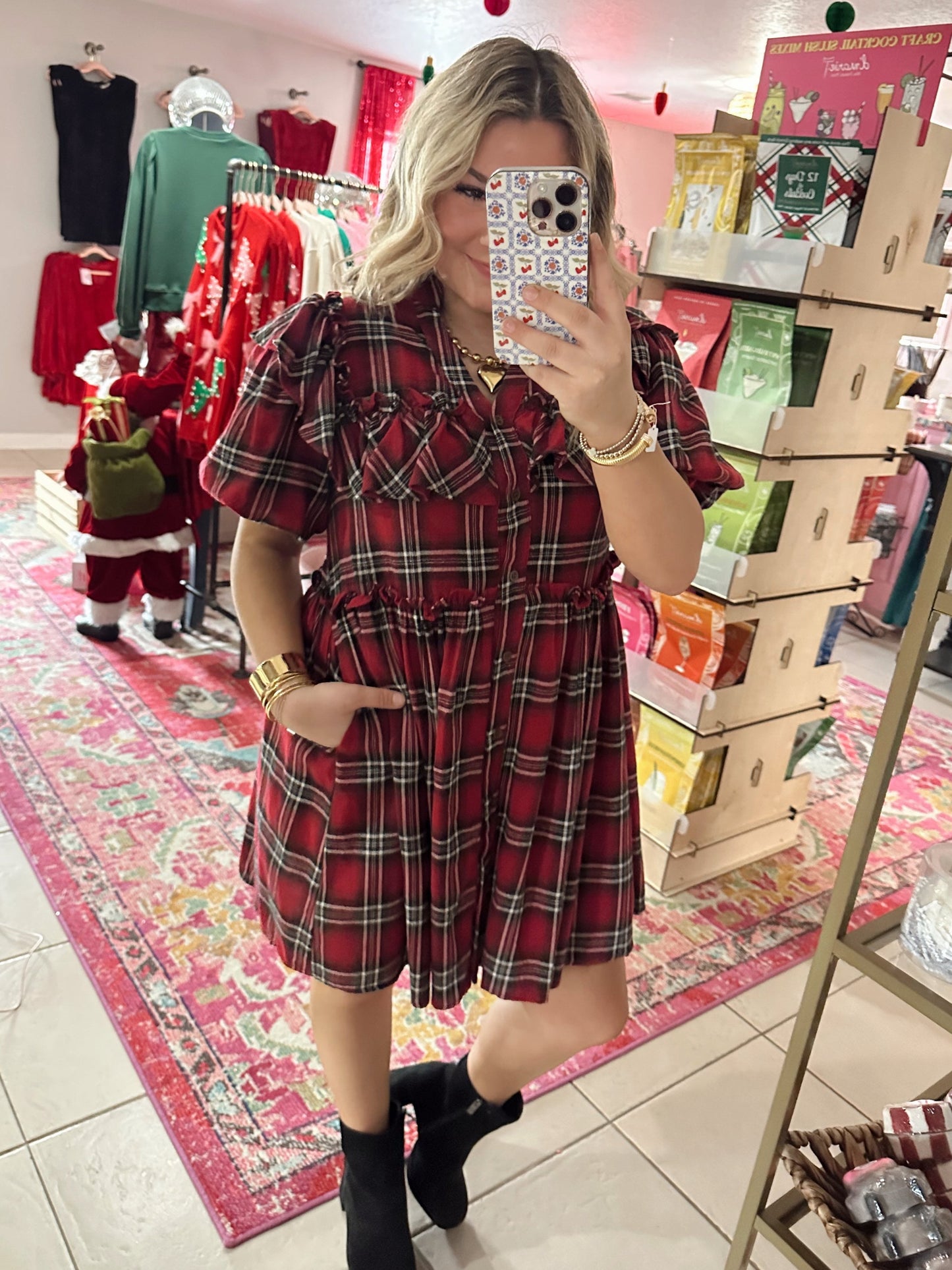 Plaid Babydoll Dress
