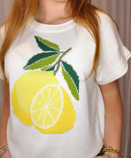 Lemon Knit Sweater Top