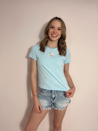 Seashell Embroidery Baby Tee