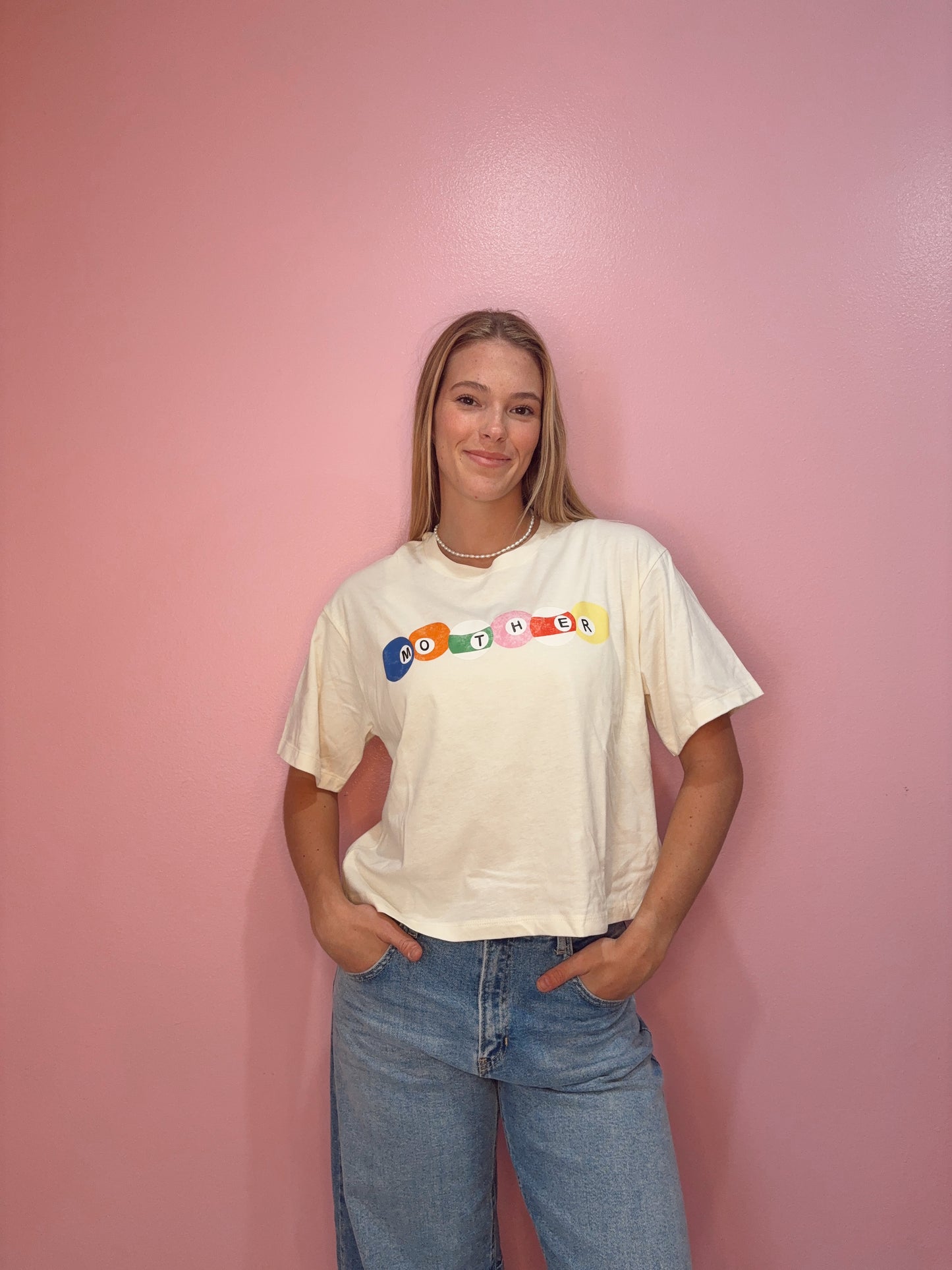 Mother 8 Ball Boxy Cropped Graphic Tee