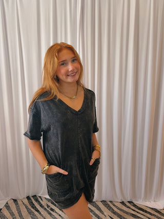 Black Tee Shirt Romper