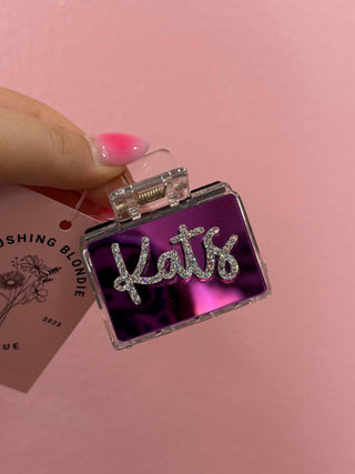 Small Purple Mirror Kats Claw Clip