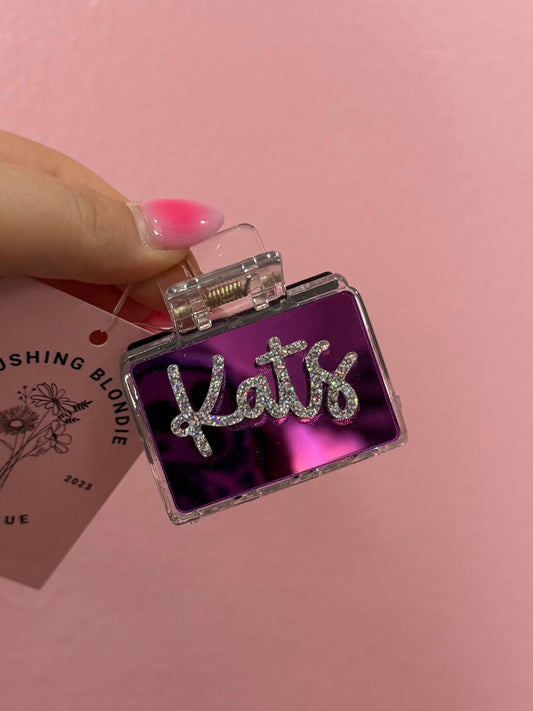 Small Purple Mirror Kats Claw Clip