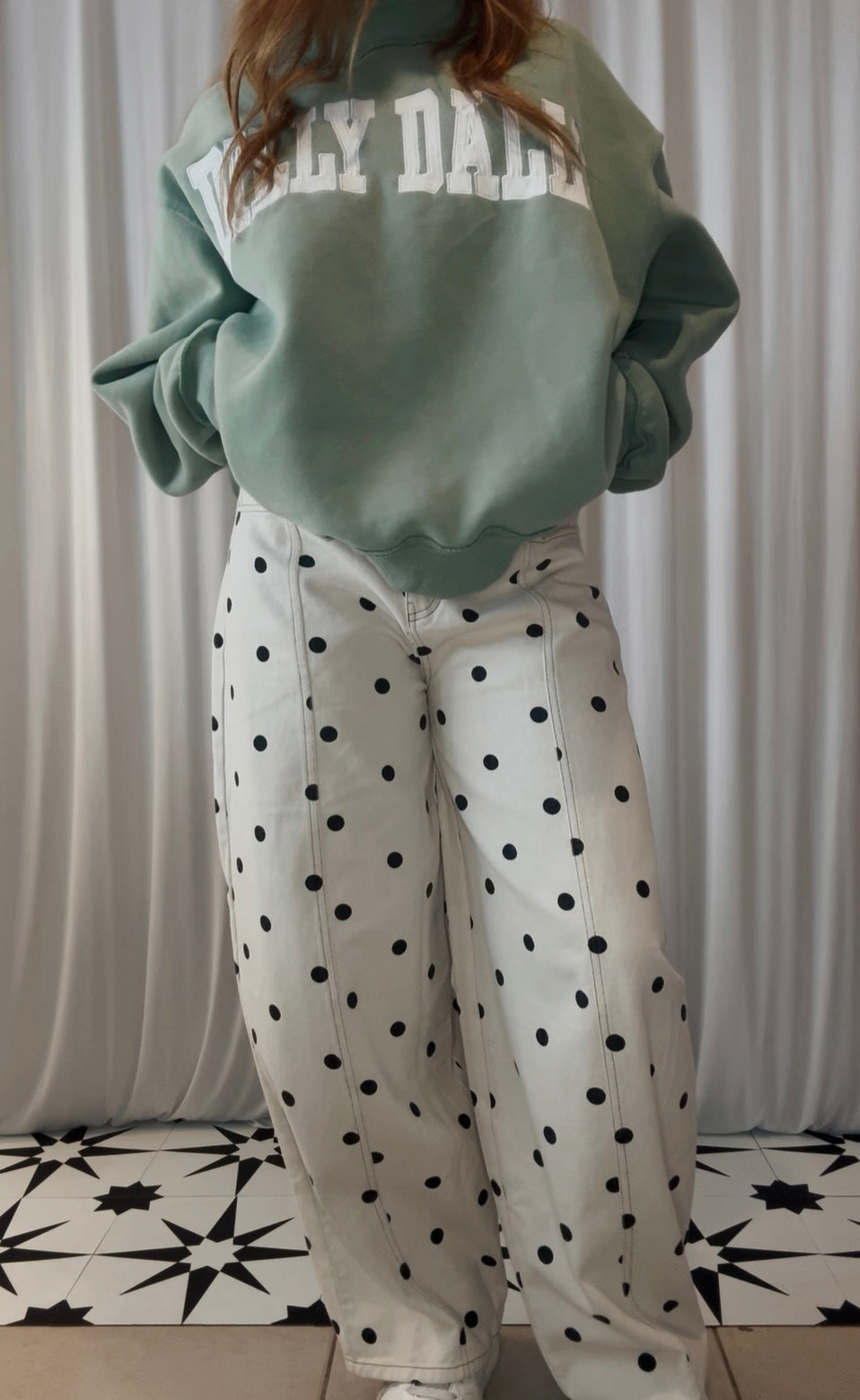 Polka Dot Barrel Jeans
