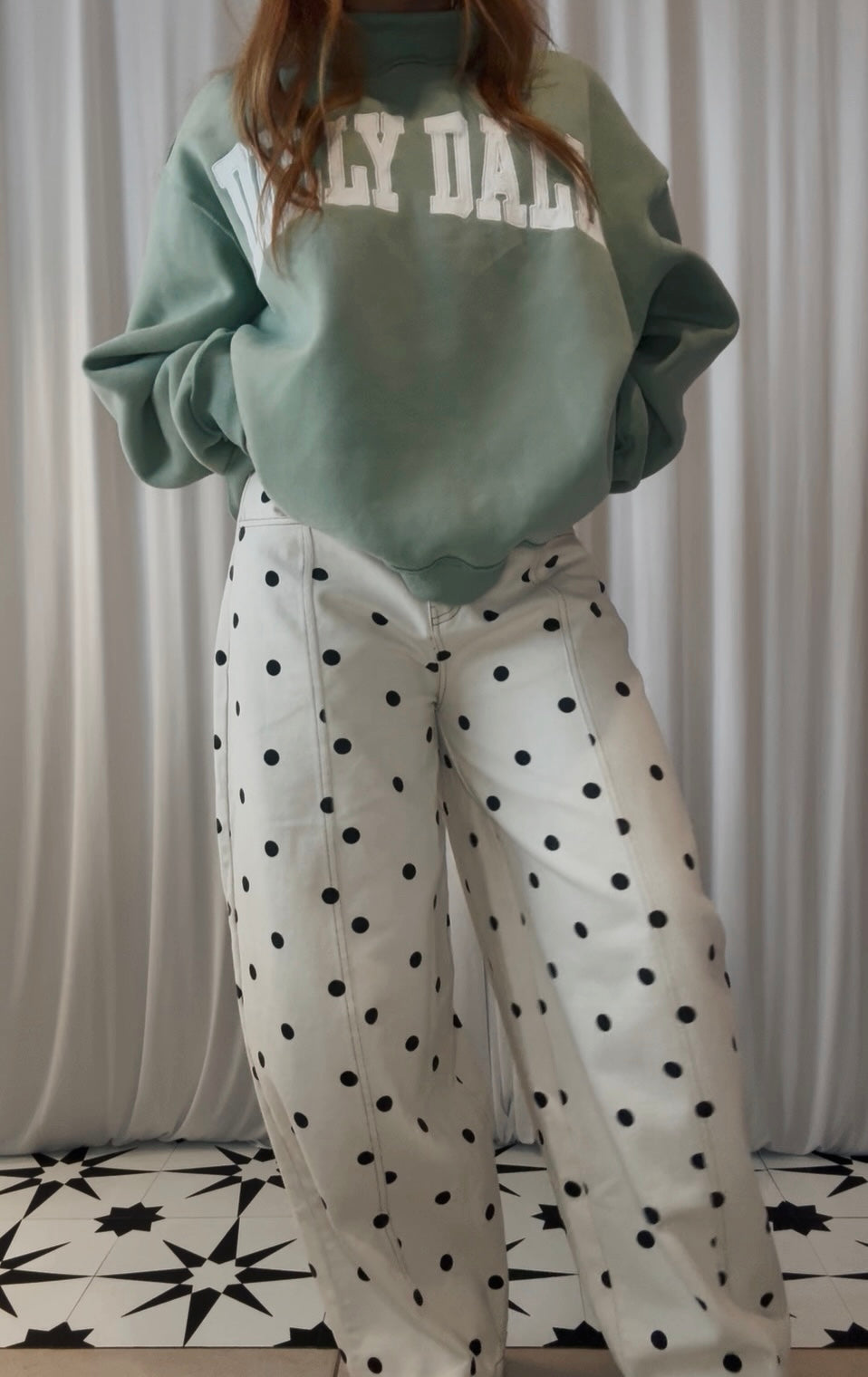 Polka Dot Barrel Jeans