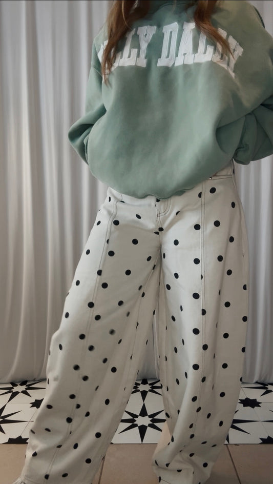 Polka Dot Barrel Jeans