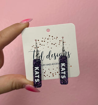 Purple Spirit Stick Sparkle Earrings