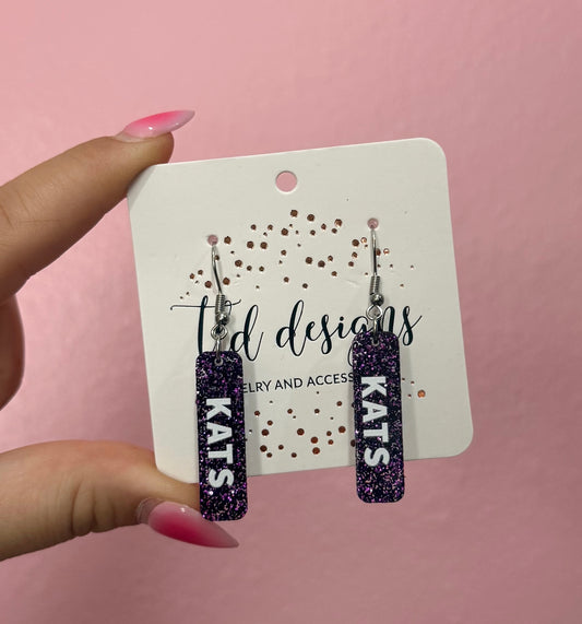 Purple Spirit Stick Sparkle Earrings