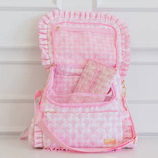 Blue Floral Ruffled Nylon Diaper Bag