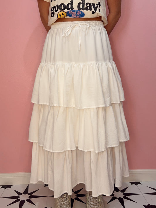 Tiered Ruffle Maxi Skirt