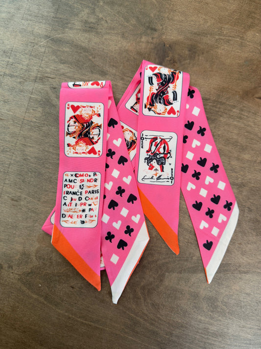 Playing Cards Pink Scarf