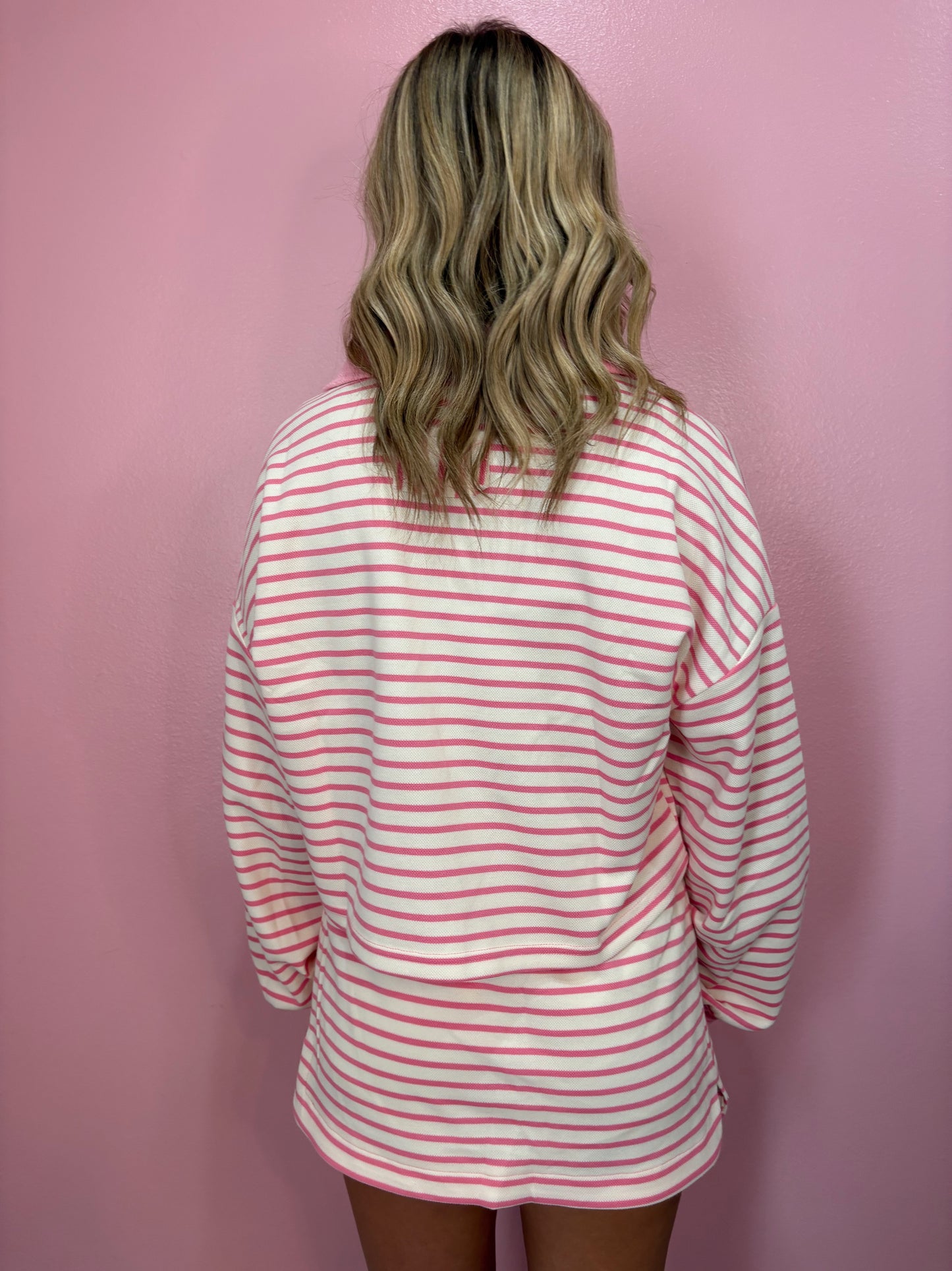 Pink and White Striped Skort Set