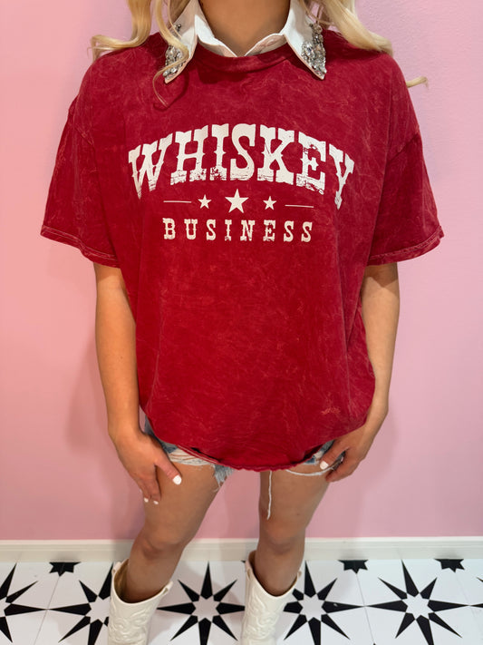 Whiskey Business Mineral Washed Graphic Tee