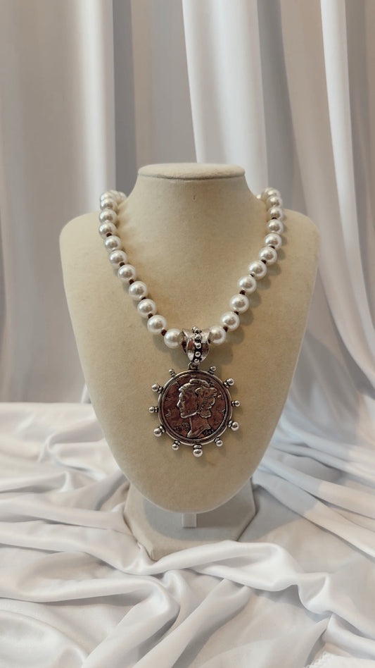Chunky Pearl Coin Necklace