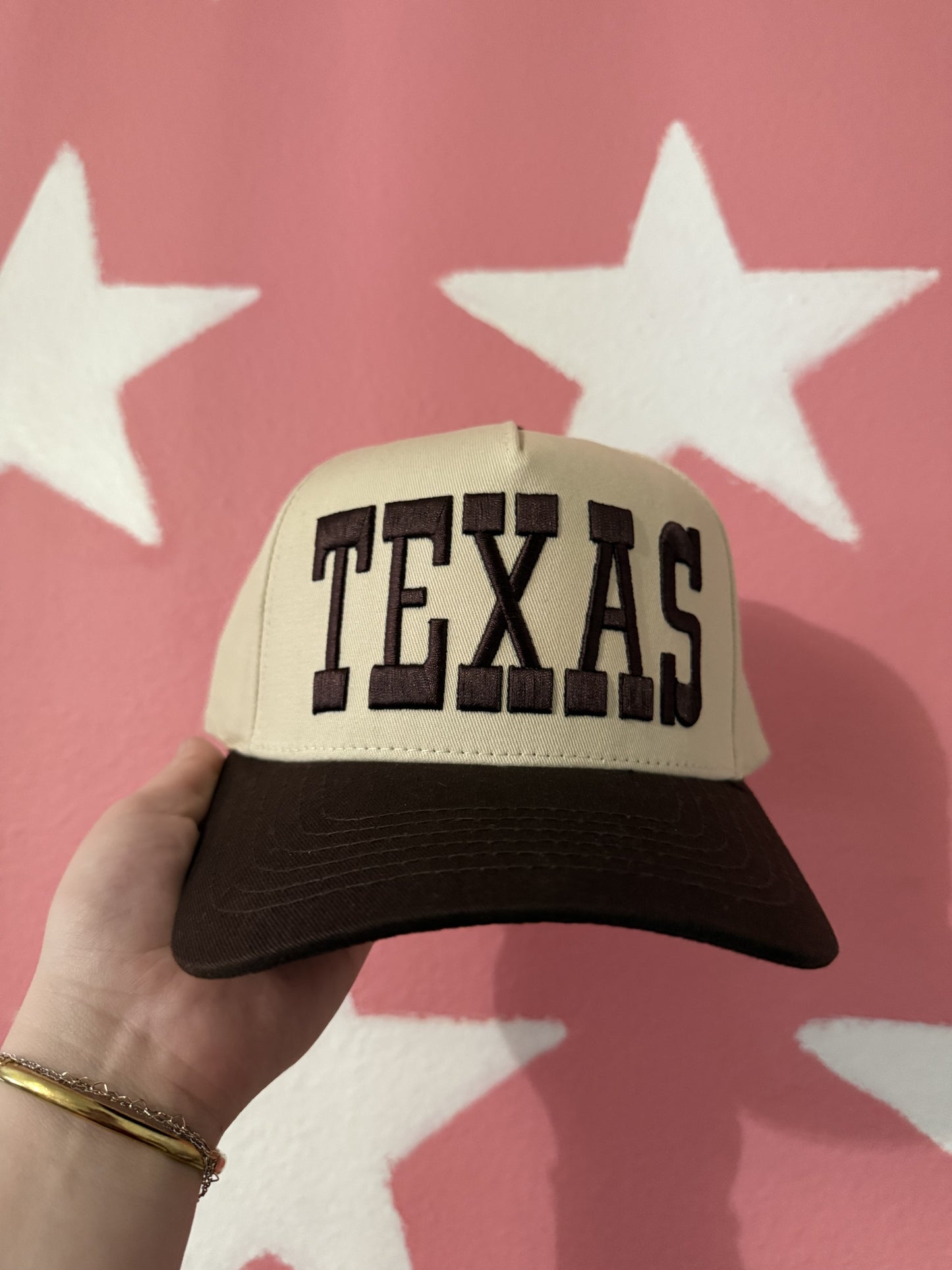 Brown Texas Embroidered Trucker Hat