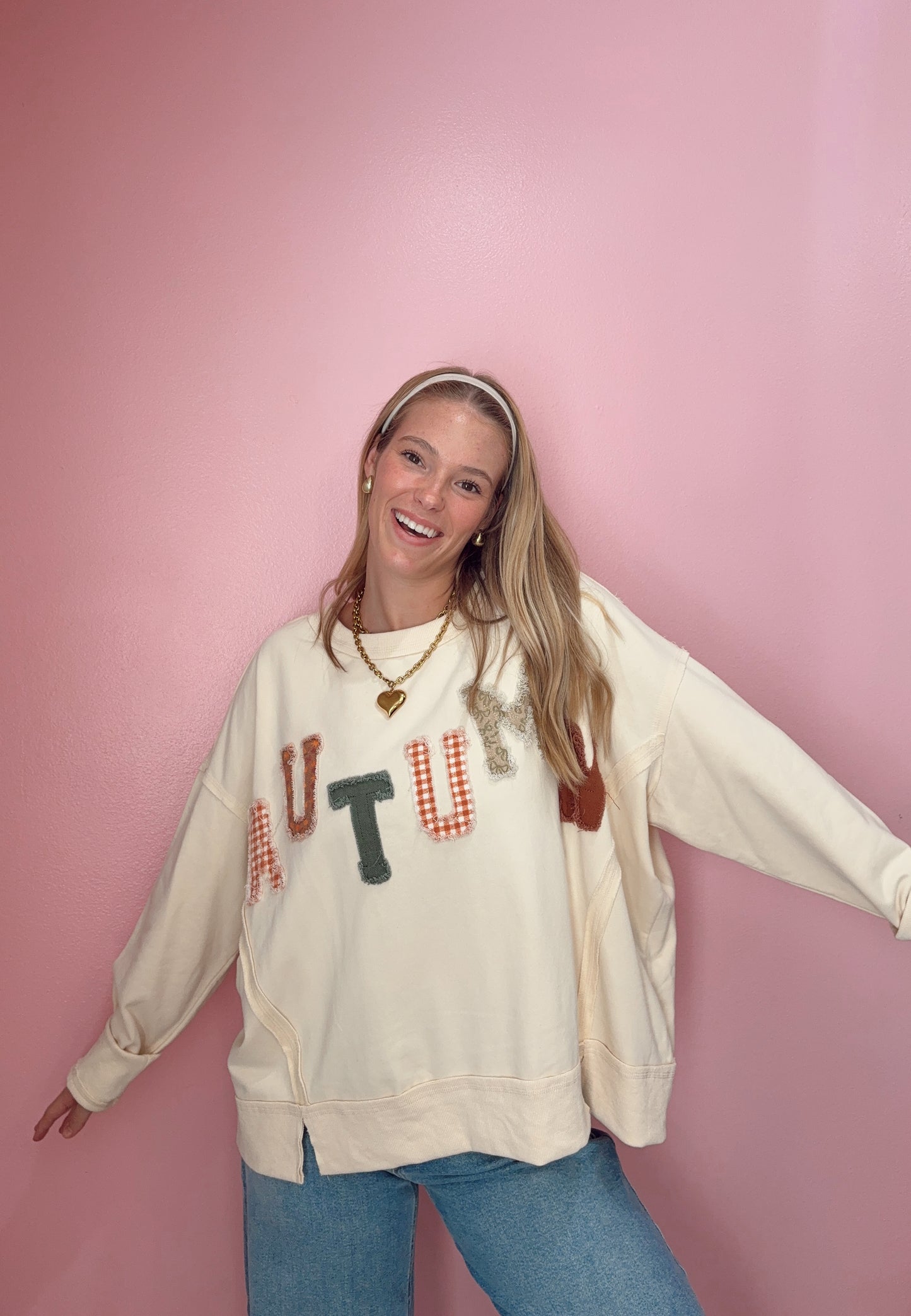 Autumn Printed Patchwork Sweatshirt