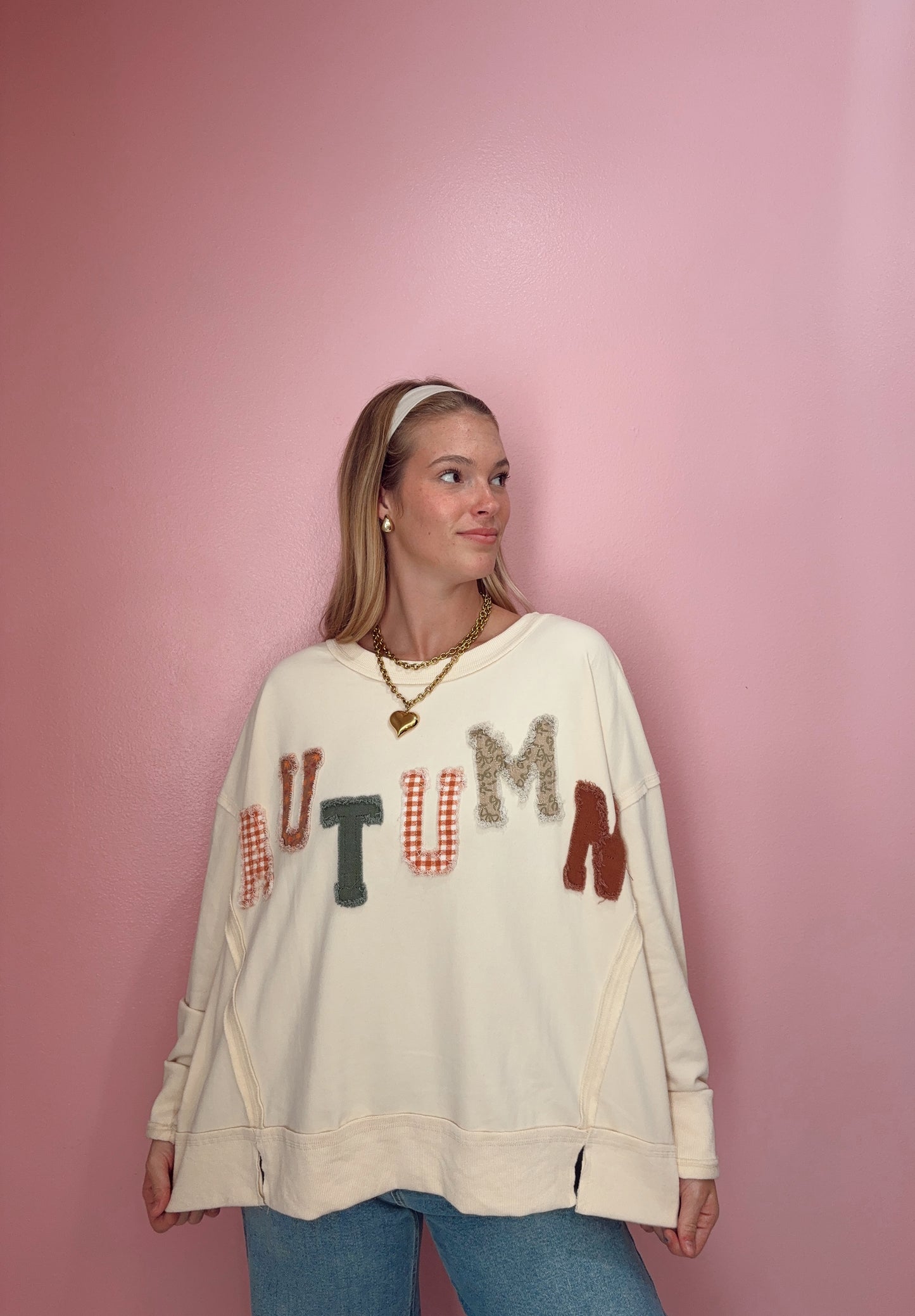 Autumn Printed Patchwork Sweatshirt