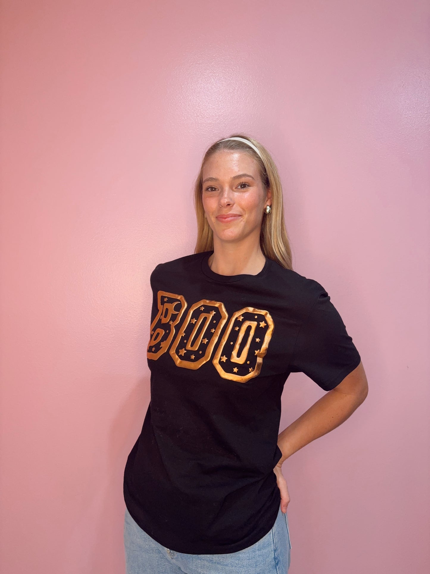 Boo Metallic Puff Halloween Graphic