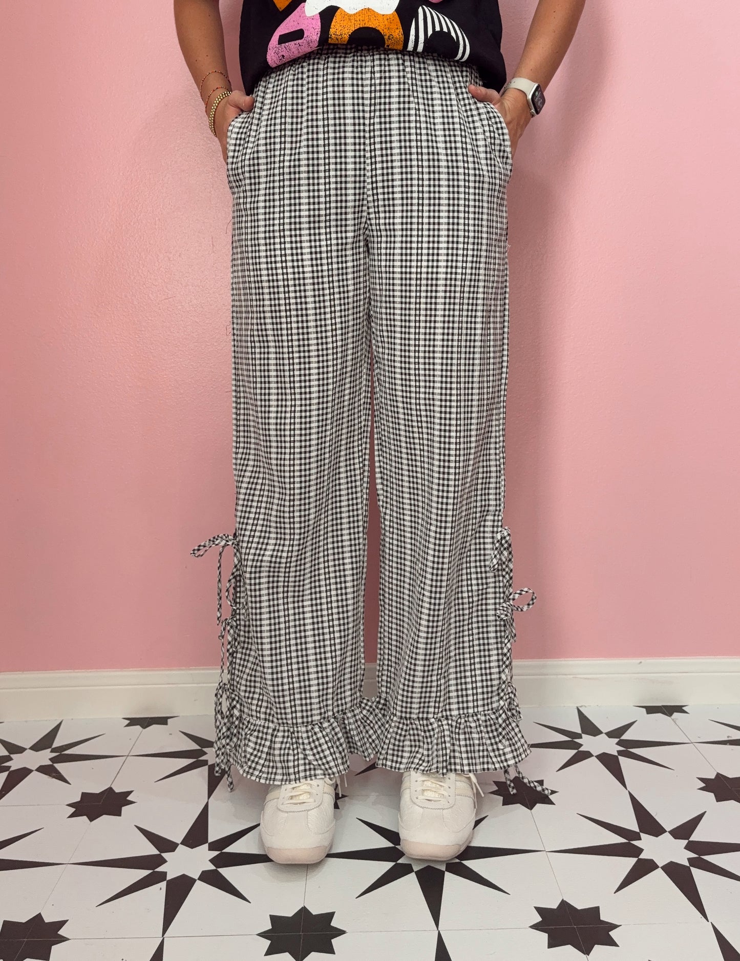Gingham Ruffle Pants