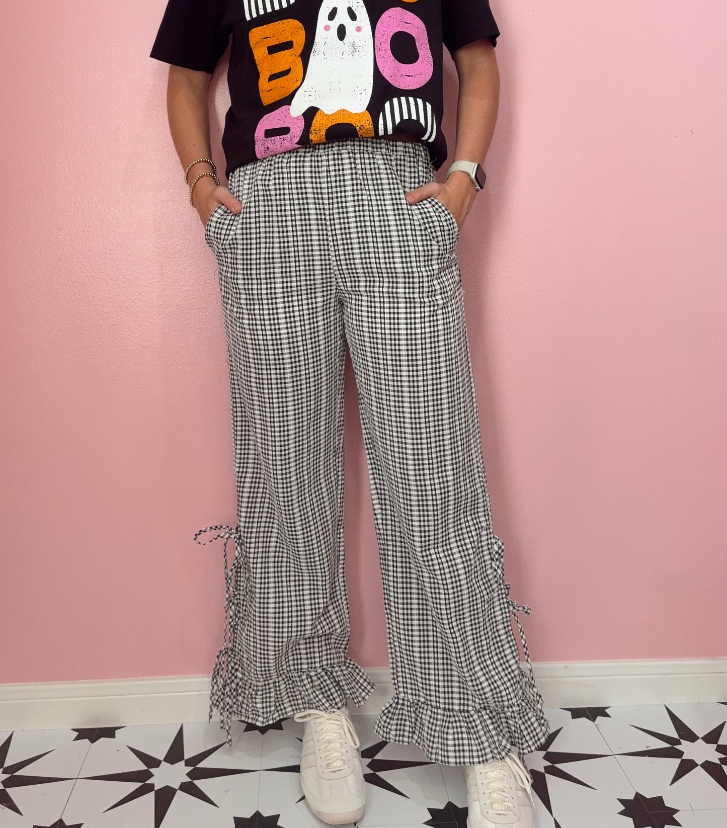 Gingham Ruffle Pants