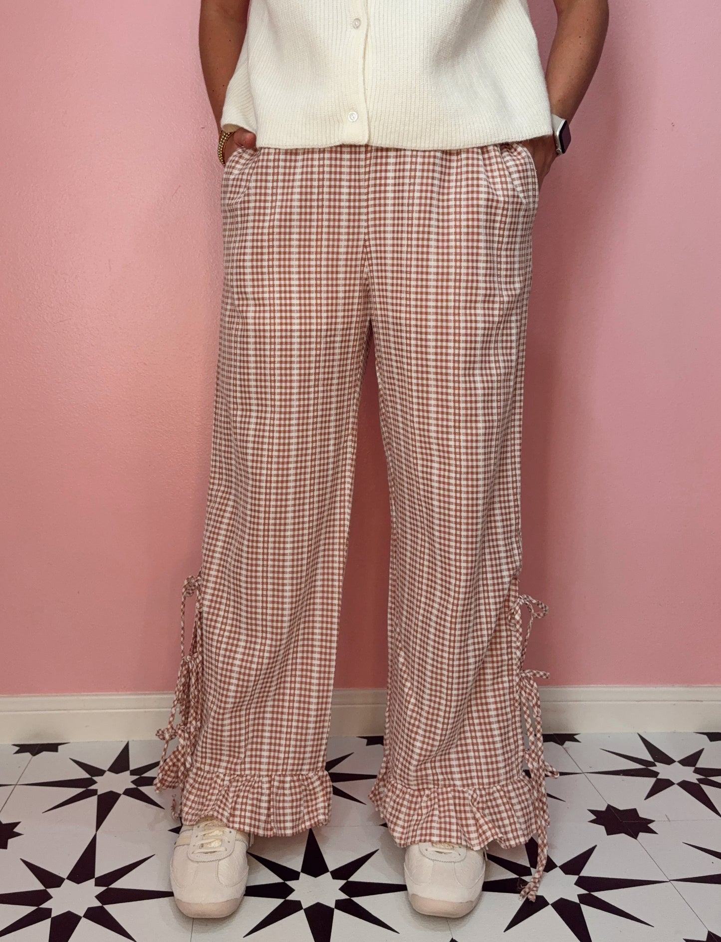 Gingham Ruffle Pants