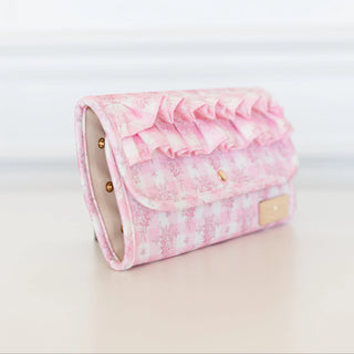Pink Floral Ruffled Jewelry Fold
