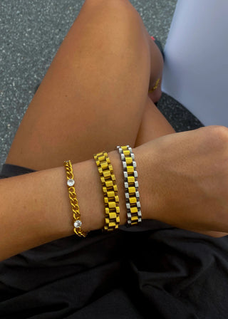 THIN MIXED METAL WATCH BAND