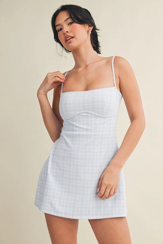 Blue Plaid Athletic Dress