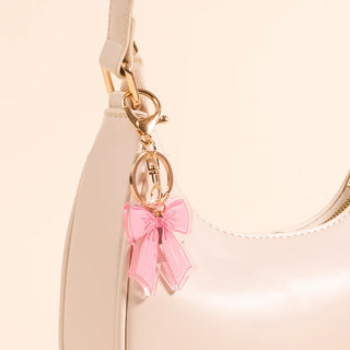 Bow Pink Acrylic Keychain