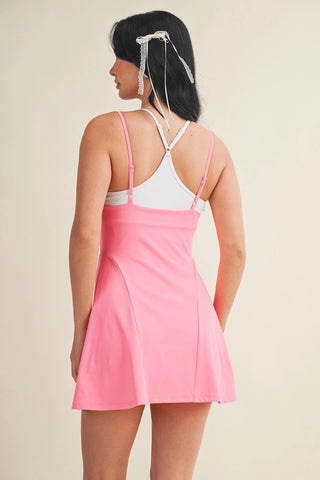 Hot Pink Double Layered Athletic Dress
