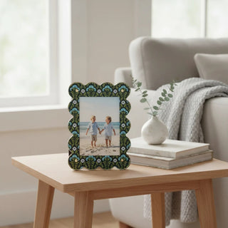 Everbloom Forest Green Rectangle Scalloped Acrylic Picture Frame
