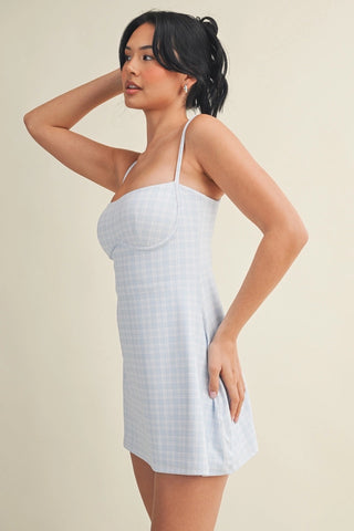 Blue Plaid Athletic Dress