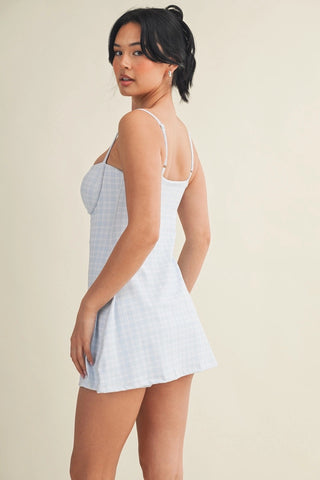 Blue Plaid Athletic Dress