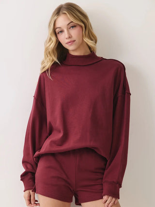 Burgundy Mock Neck Set