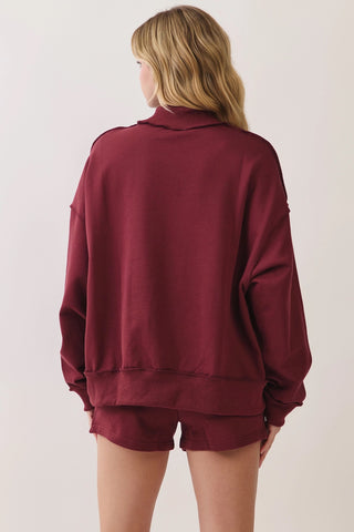 Burgundy Mock Neck Set