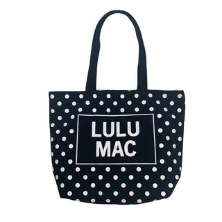 Lulu Mac Black Polka Dot Canvas Tote