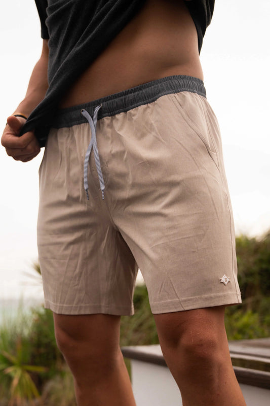 Athletic Short - Heather Khaki - Driftwood Camo Liner 7"